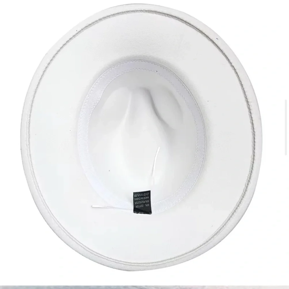 Trendy western ranch/ farmers boho hat in vanilla white summer perfect - Picture 4 of 8